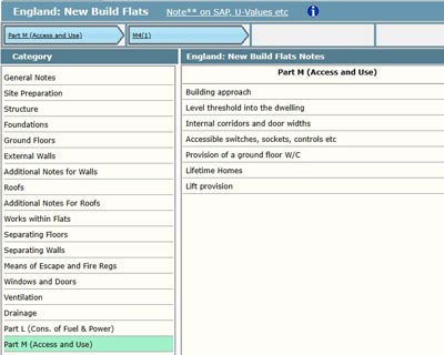 Building Regs Specifications for Access and Use, Approved Document Part M